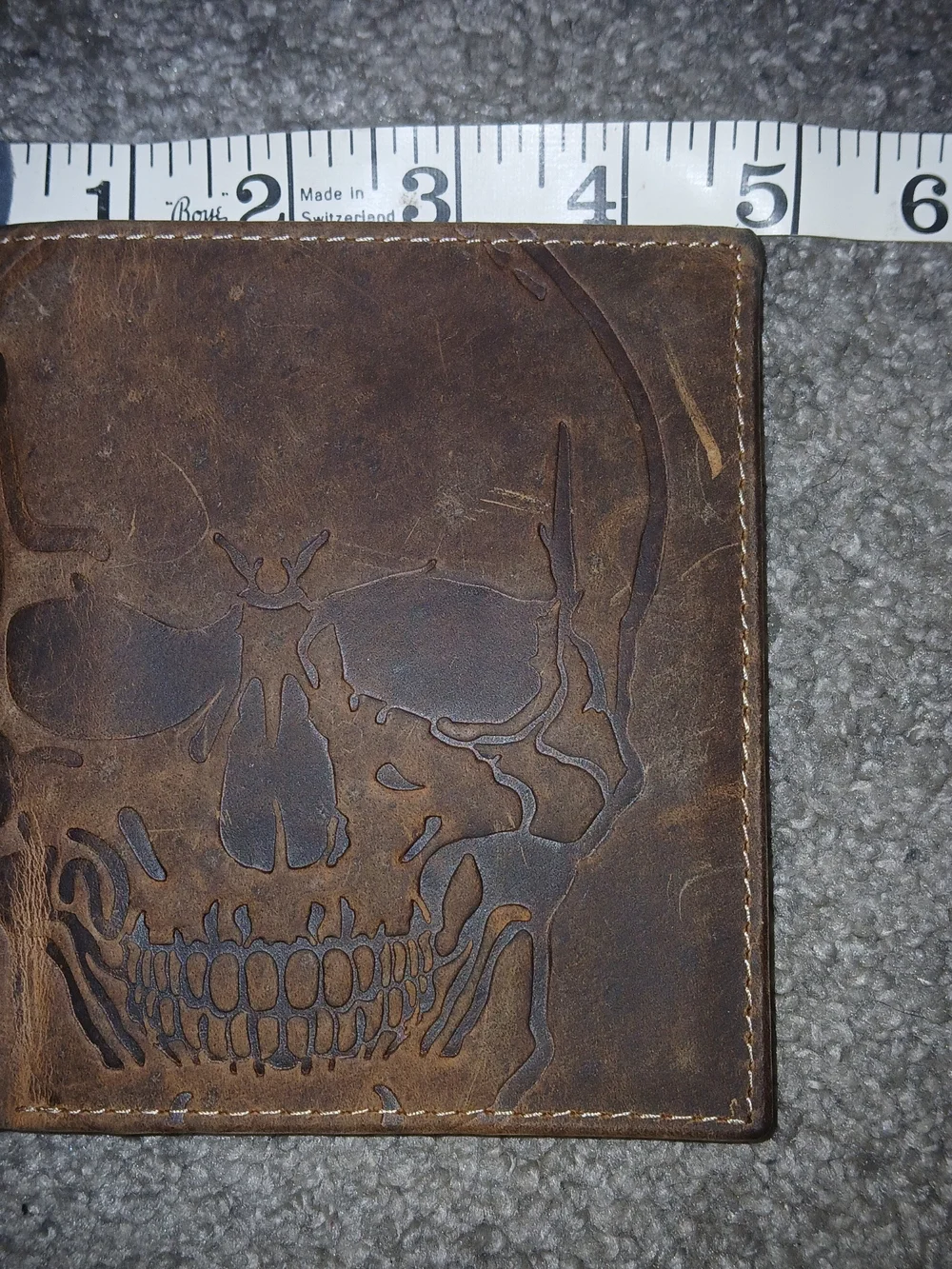 Full Grain Leather Skull Wallet